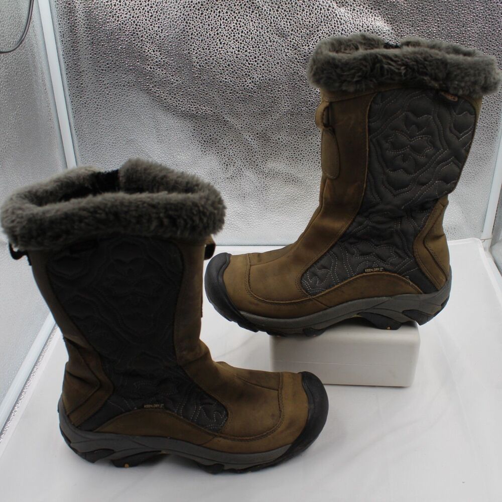 Keen Betty Boot II Size 8  Brown Waterproof Snow Mid Calf Zip Boots Leather